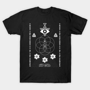 Authority Of The Senses on Black T-Shirt